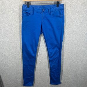Lilly Pulitzer Worth Skinny‎ Pants Womens Size 2 Blue Stretch Cotton Blend EUC